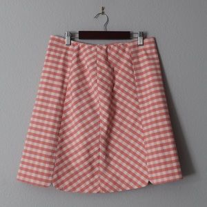 Brooks Brothers Pink Gingham Double-weave Skirt